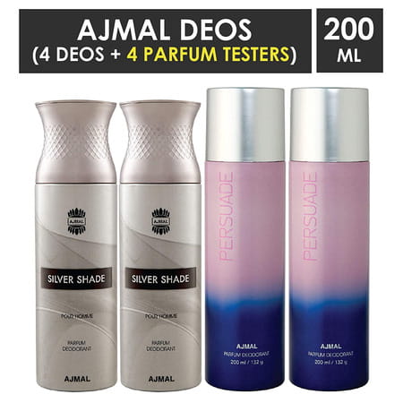 Ajmal 2 Silver Shade For Men And 2 Persuade For Men & Women Deodorants Each 200ml Combo Pack Of 4