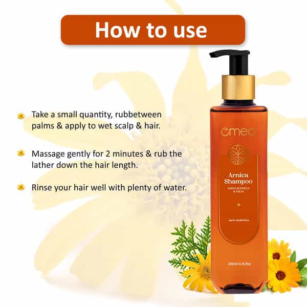 Omeo Arnica Shampoo With Natural Extracts Of Arnica | Calendula And Thuja - 200Ml
