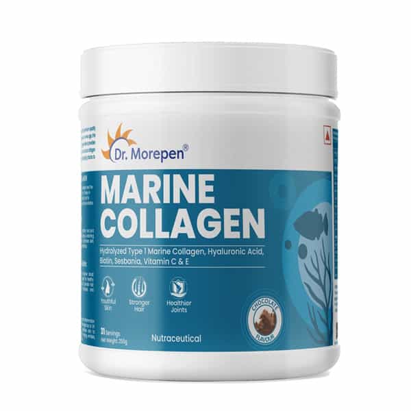 Dr. Morepen Marine Collagen Protein | Chocolate | Jar | Powder | 250 Gm