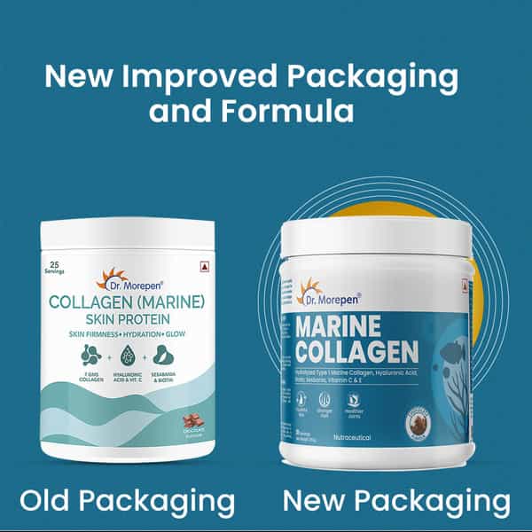 Dr. Morepen Marine Collagen Protein | Chocolate | Jar | Powder | 250 Gm