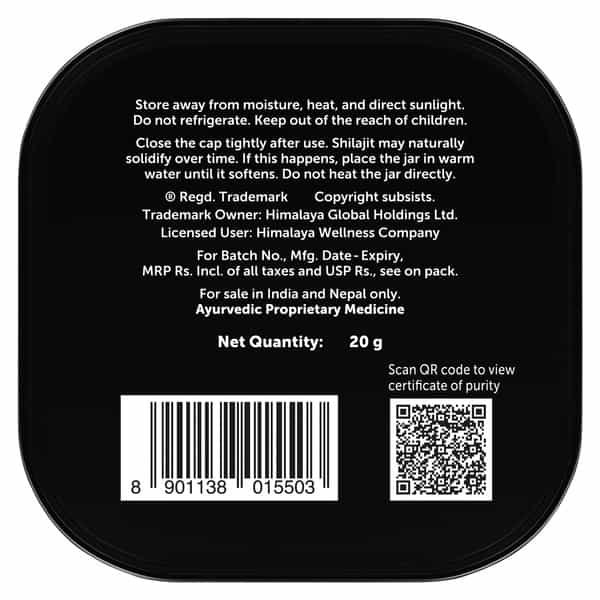 Himalaya Shilajit Gold Resin | Enhances Strength Stamina & Vitality | Bottle | 20 Gm