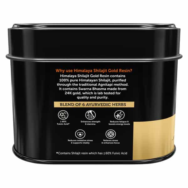 Himalaya Shilajit Gold Resin | Enhances Strength Stamina & Vitality | Bottle | 20 Gm