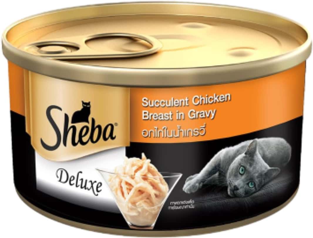 Sheba Deluxe Premium Adult (1+ Years) Wet Cat Food | Succulent Chicken Breast In Gravy | 4 X 85 G