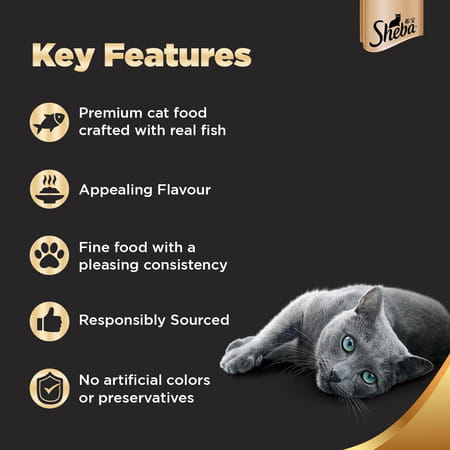 Sheba Deluxe Premium Adult (1+ Years) Wet Cat Food | Succulent Chicken Breast In Gravy | 4 X 85 G