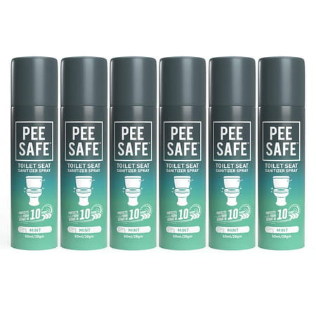 Pee Safe Toilet Seat Sanitizer Spray (50ml - Pack Of 6) - Mint