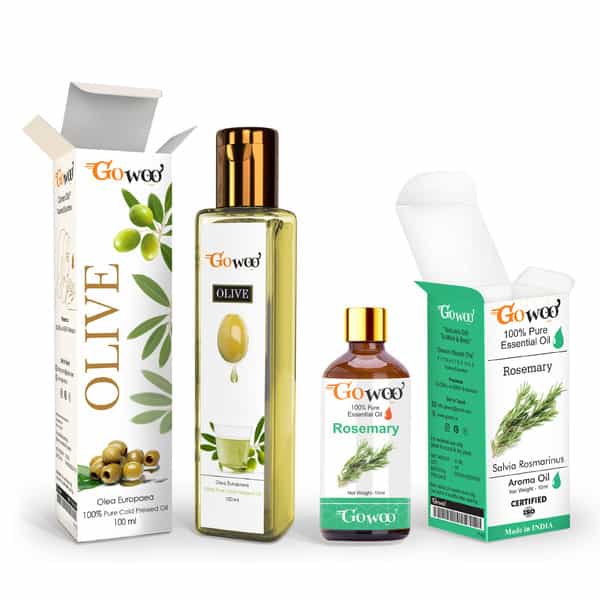 Pack Of 2 Rosemary Essential Oil And Olive Carrier Oil - 100% Pure & Natural Oil For Hair & Skin