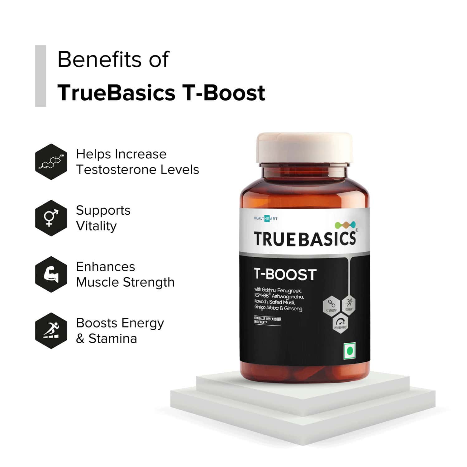 Buy TRUEBASICS TBOOST TESTOSTERONE BOOSTER SUPPLEMENT FOR MEN (60