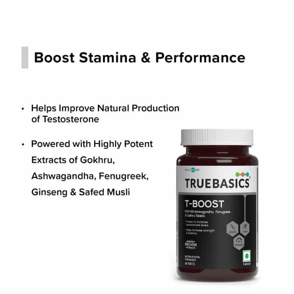 Truebasics T-Boost Testosterone Booster Supplement For Men (60 Tablets)