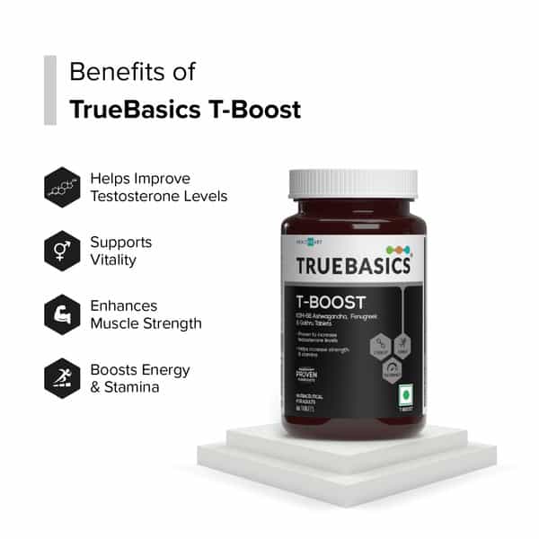 Truebasics T-Boost Testosterone Booster Supplement For Men (60 Tablets)