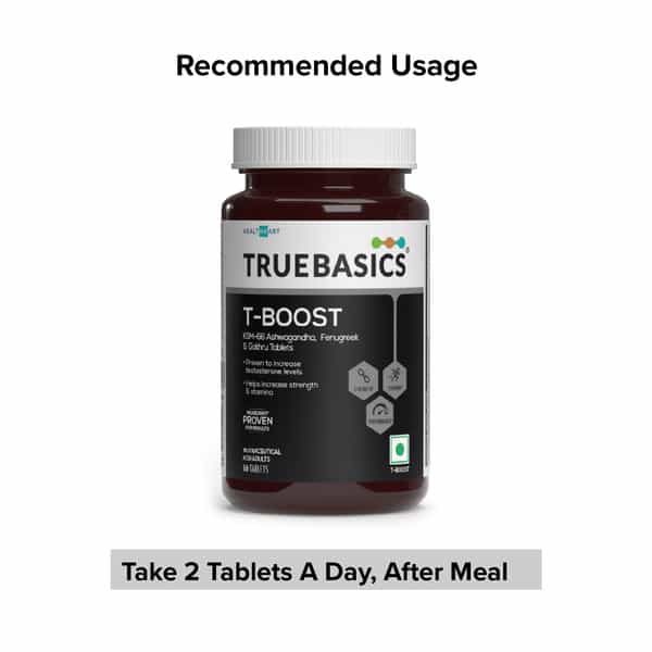 Truebasics T-Boost Testosterone Booster Supplement For Men (60 Tablets)