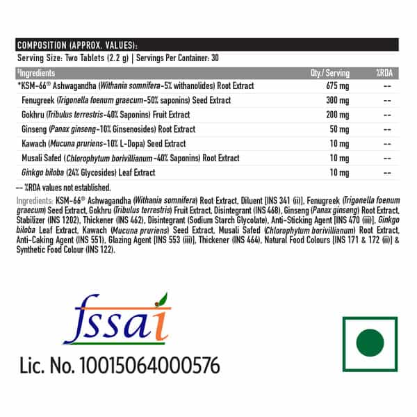 Truebasics T-Boost Testosterone Booster Supplement For Men (60 Tablets)