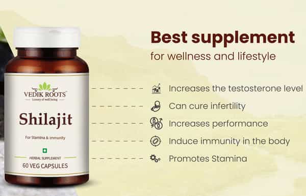 Vedikroots Shilajit 60 Capsules 450 Mg 100% Organic |For Metabolism And Immunity Boost (Pack Of 2)