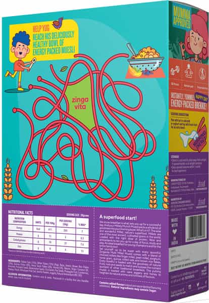 Zingavita Multi Millet Muesli Sugar Free With Whole Grains Fruits Nuts & Seeds