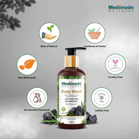 Medimade Activated Charcoal Body Wash - 300 Ml