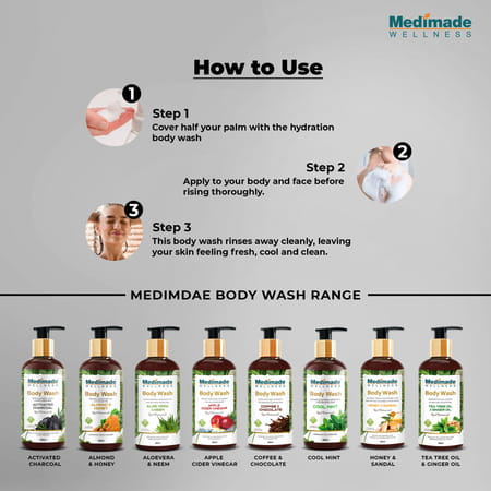 Medimade Activated Charcoal Body Wash - 300 Ml