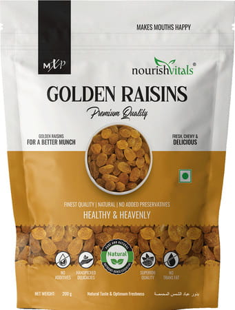 Nourishvitals Healthy Munching Golden Raisins Premium Quality Salted Pumpkin Roasted Seed 200gm Each