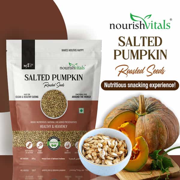 Nourishvitals Healthy Munching Golden Raisins Premium Quality Salted Pumpkin Roasted Seed 200Gm Each