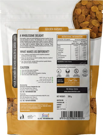 Nourishvitals Healthy Munching Golden Raisins Premium Quality Salted Pumpkin Roasted Seed 200gm Each
