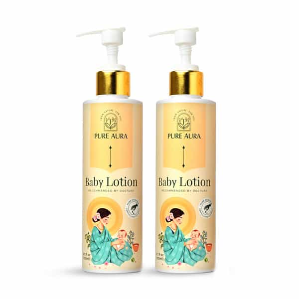 Pure Aura Rich Moisture Baby Lotion Ayurvedic Baby Body Lotion For Newborns & Kids 200Ml| Pack Of 2