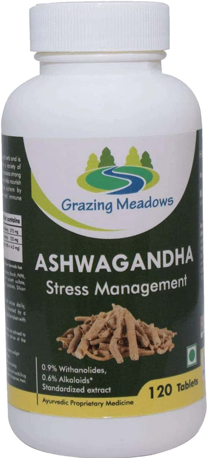 Grazing Meadows Ashwagandha Tablets Natural Ashwagandha 120 Tablets (Withania Somnifera)