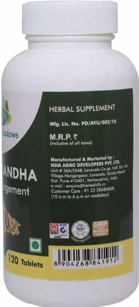 Grazing Meadows Ashwagandha Tablets Natural Ashwagandha 120 Tablets (Withania Somnifera)