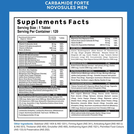 Carbamide Forte Multivitamin For Men With 67 Ingredients 120 Tablets