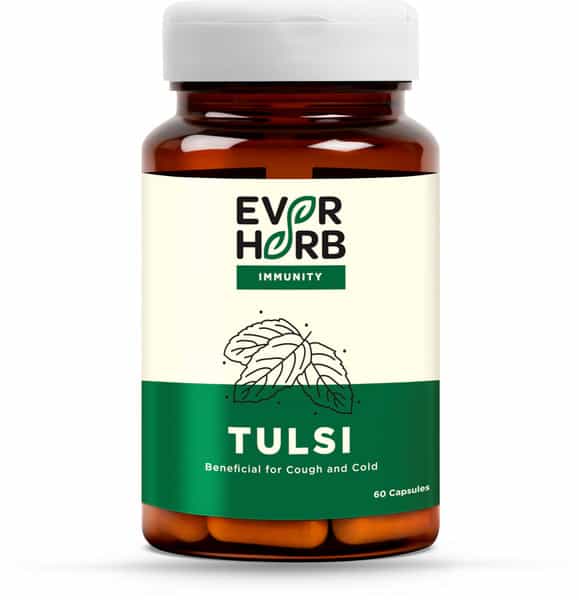 Everherb (By Pharmeasy) Tulsi - Immunity Booster Capsules - Fights Against Infection - Bottle Of 60