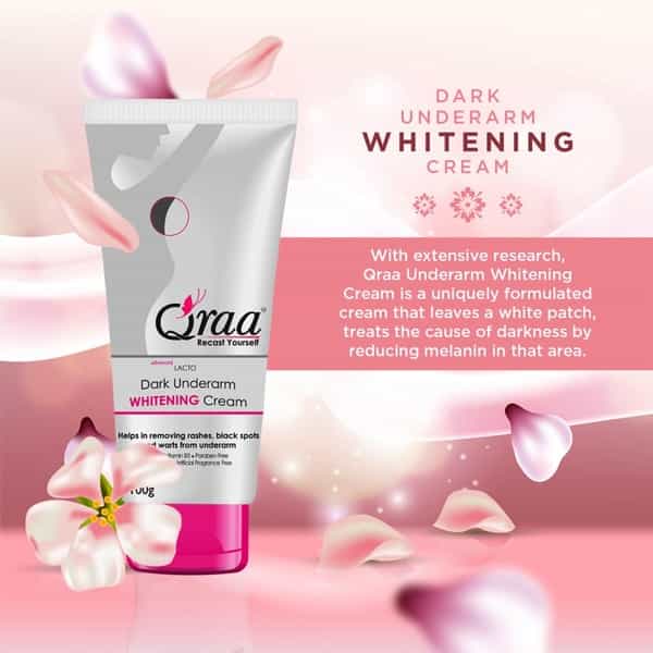 Qraa Advanced Lacto Dark Sensitive Underarm Whitening Cream - 100 G
