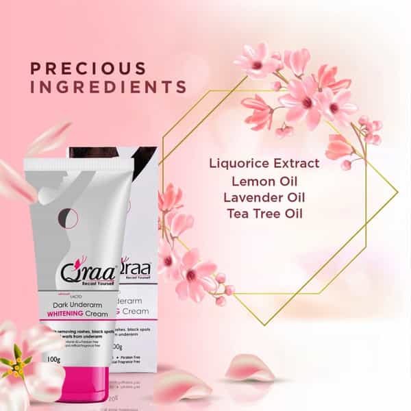 Qraa Advanced Lacto Dark Sensitive Underarm Whitening Cream - 100 G
