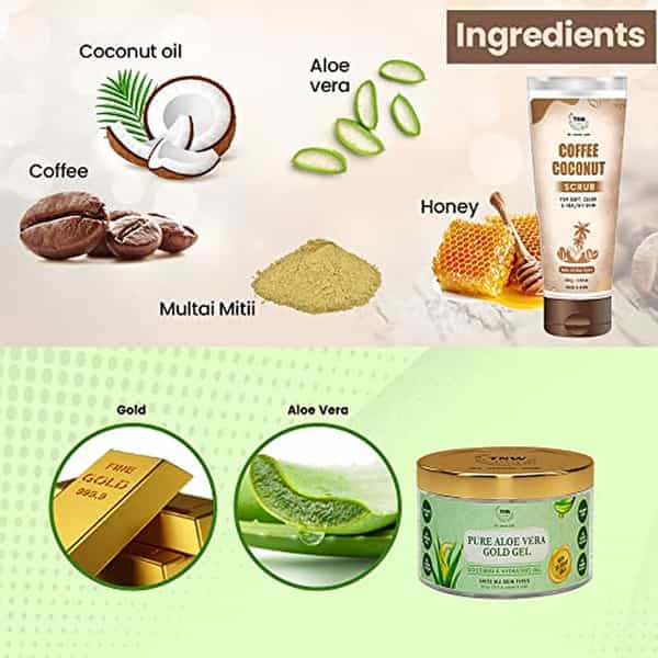 Tnw The Natural Wash Face & Body Scrub With Pure Aloe Vera Gel 24K Gold