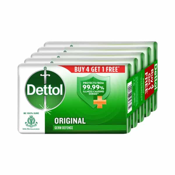 Dettol Original Germ Defence Soap 75Gm*5 (Free 15% Extra)