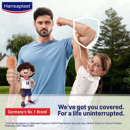 Hansaplast Antiseptic Elastic Bandage | Blocks 99% Bacteria | 3x Strechable | Water Repellant - 50n