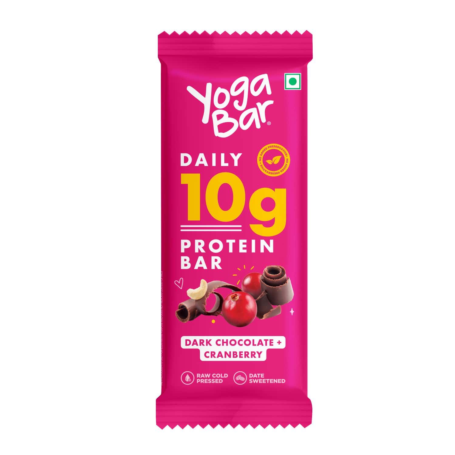 Yoga Bar Dark Chocolate Cranberry Protein Bar 10g Protein