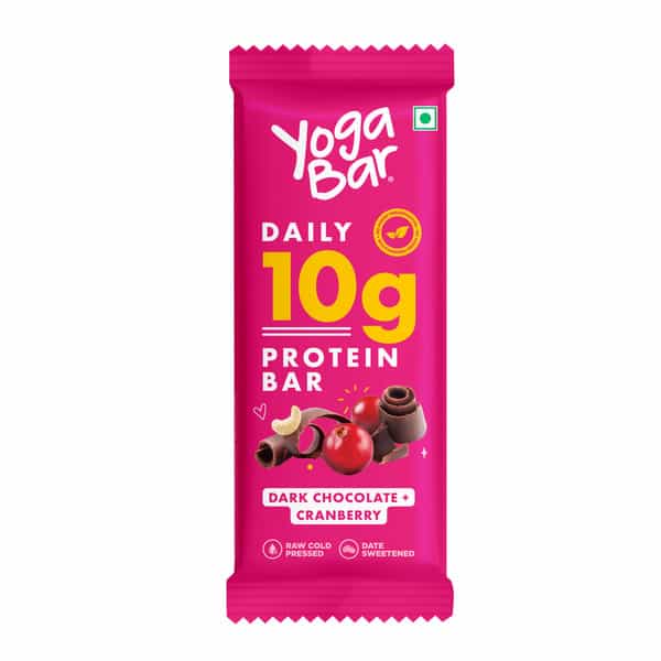 Yoga Bar Dark Chocolate Cranberry Protein Bar 10G Protein