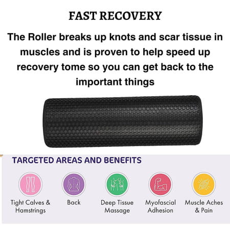 Healthtrek Eva Foam Roller 45 Cm - Black