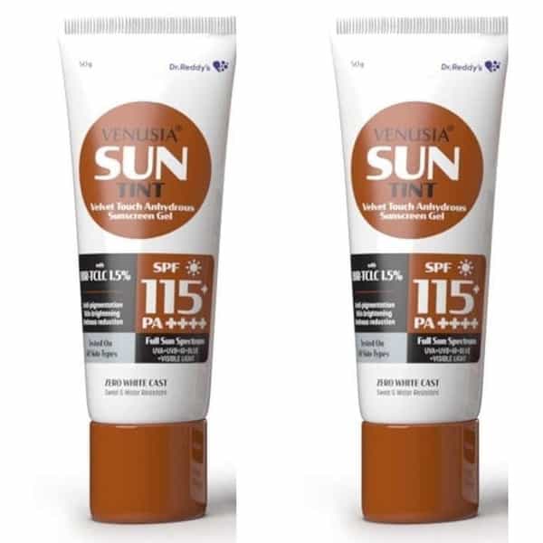 Venusia Sunscreen - Spf 115 Pa++++ Tinted Sunscreen || Full Spectrum Protection |50 G X Pack Of 2
