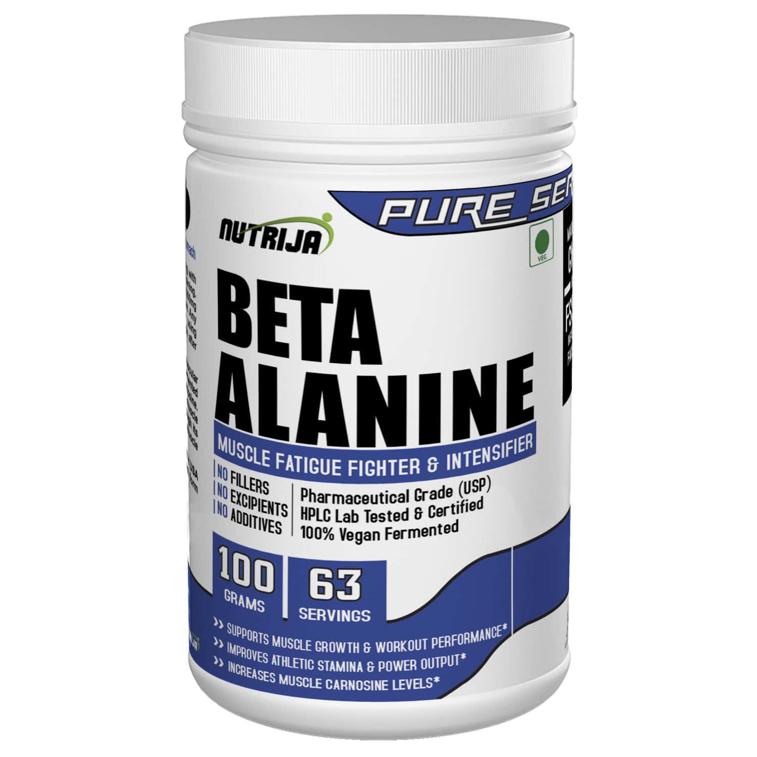 Nutrija Beta-alanine Powder Best Pre Workout Supplement - 100 Grams (tangy Orange)