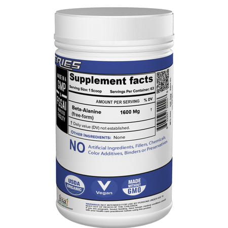Nutrija Beta-Alanine Powder Best Pre Workout Supplement - 100 Grams (Tangy Orange)