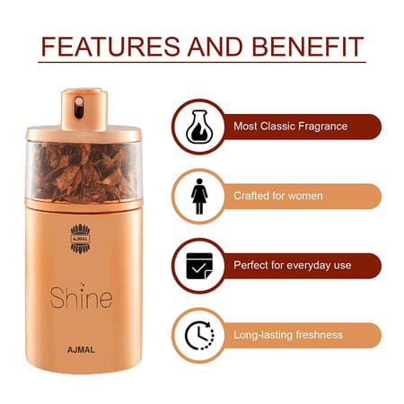Ajmal Shine Edp Powdery 75ml Perfume For Women And Wisal Edp 50ml Perfume For Women