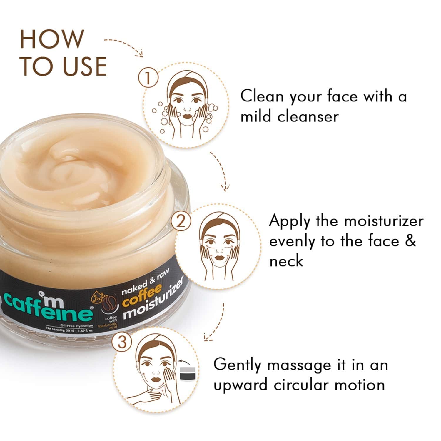 Buy MCAFFEINE OILFREE COFFEE MOISTURIZER WITH HYALURONIC ACID & PRO VITAMIN B5 FOR INSTANT