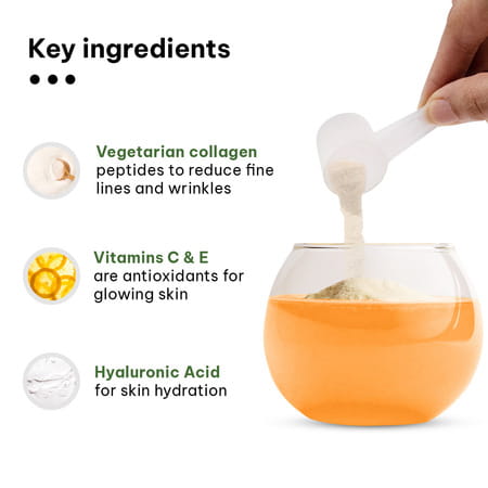 Hk Vitals Veg Collagen Supplement (Orange | 200g) With Sipper | 300ml | Combo Pack