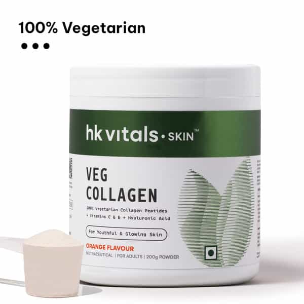 Hk Vitals Veg Collagen (Orange | 200G) + 300Ml Sipper | Skin | Hair & Nail Support | Combo