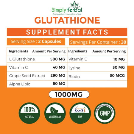 Simply Herbal Glutathione Capsule 60 No'S