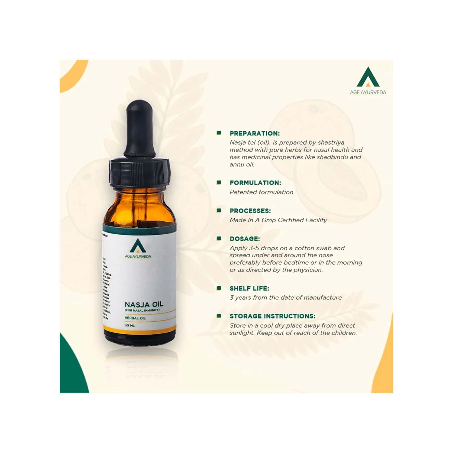 Buy Age Ayurveda Nasja Oil 30 Ml Nasal Drop For Nasal Health And