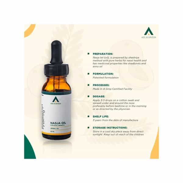 Age Ayurveda Nasja Oil 30 Ml Nasal Drop For Nasal Health And Immunity (Pack Of 2)
