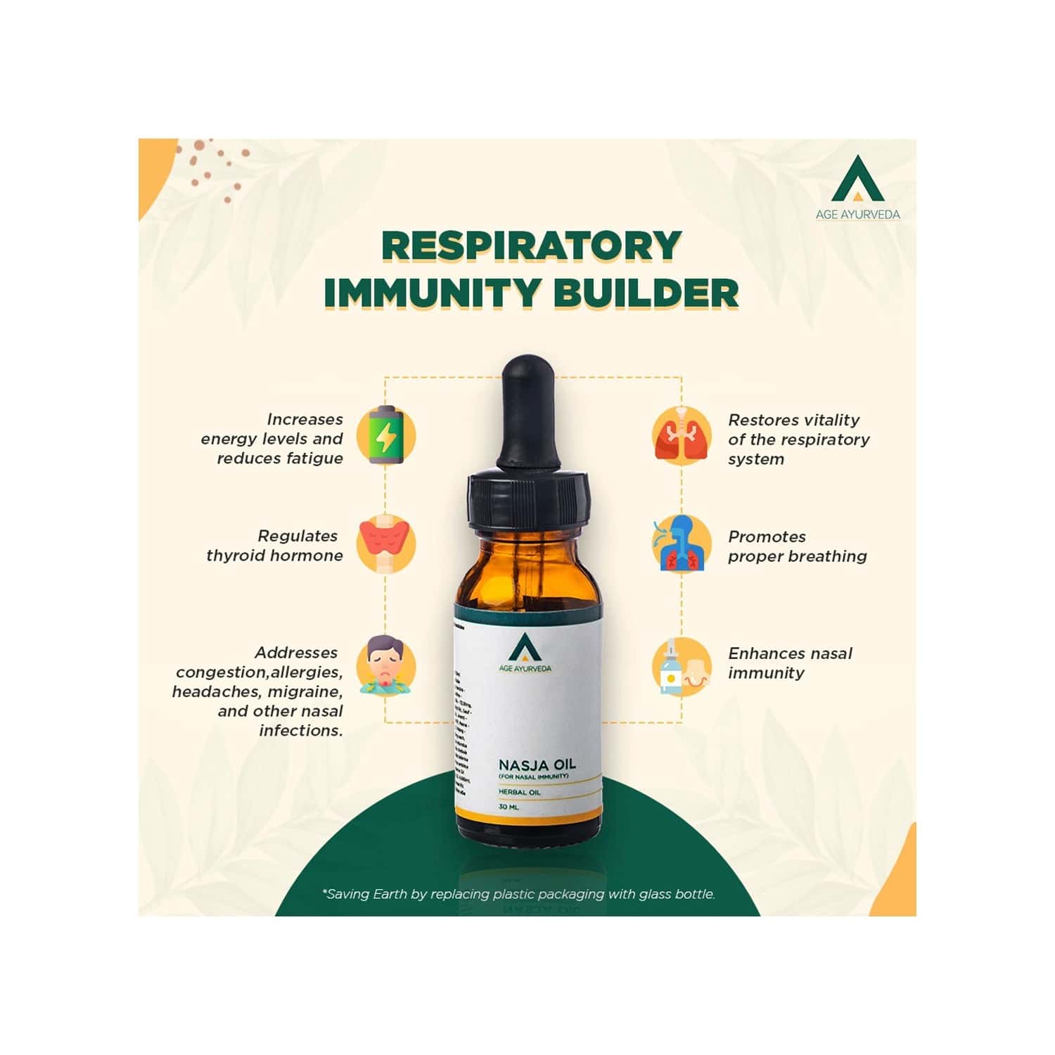 Buy AGE AYURVEDA NASJA OIL 30 ML NASAL DROP FOR NASAL HEALTH AND