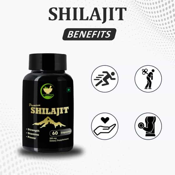 Fij Ayurveda Premium Shilajit/Shilajeet Extract Capsule For Vigor & Vitality - 60 Capsules