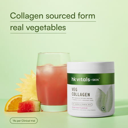 Hk Vitals Veg Collagen Supplement (Mixed Fruit | 200G) | With Biotin | Vitamin C | E