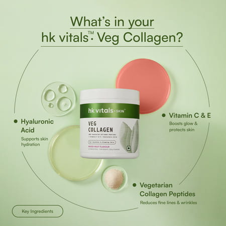 Hk Vitals Veg Collagen Supplement (Mixed Fruit | 200G) | With Biotin | Vitamin C | E
