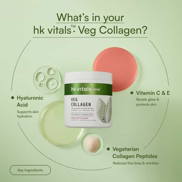 Hk Vitals Veg Collagen Supplement (Mixed Fruit | 200G) | With Biotin | Vitamin C | E